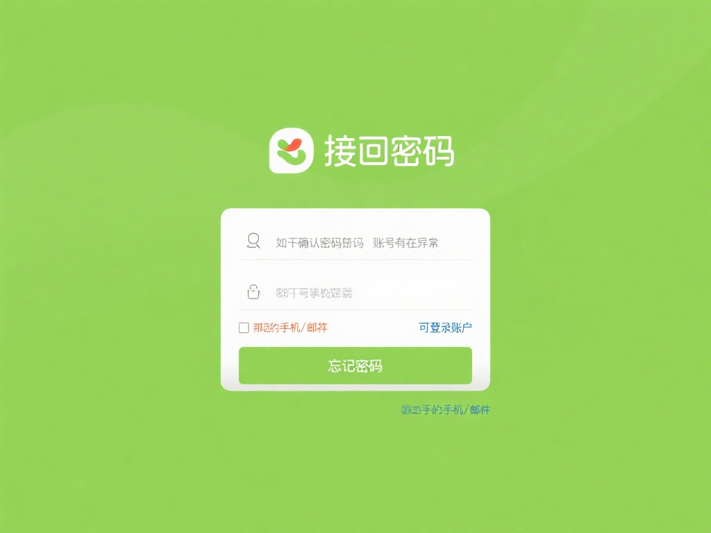 找回密码：如果确认密码遗忘或账号存在异常，可点击登